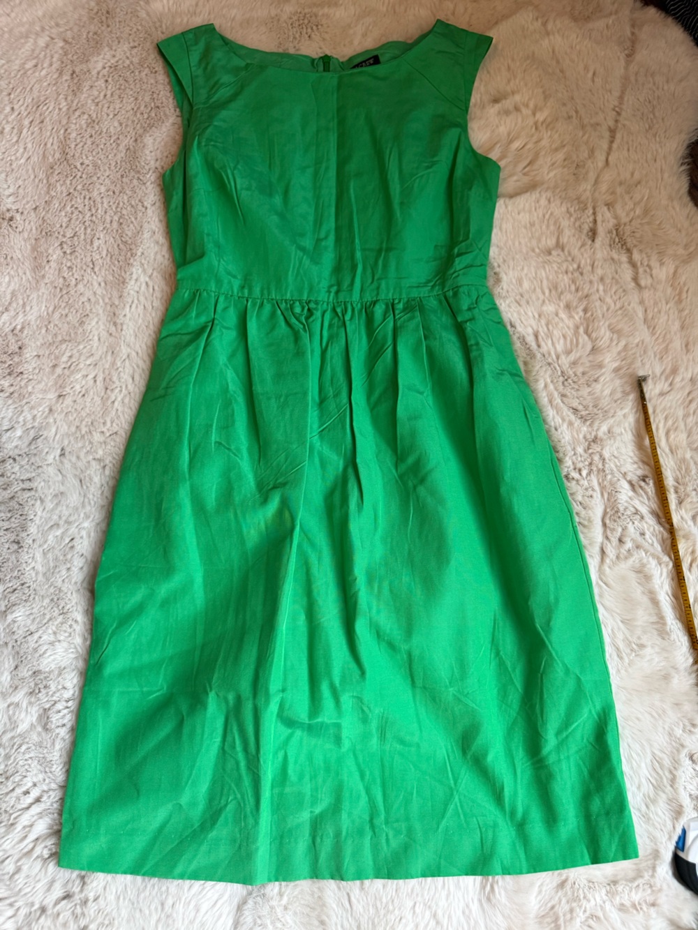 J. Crew Bright Green Sleeveless Midi Dress